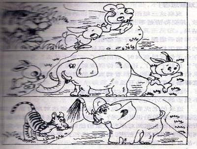 大象救小兔 三年级童话故事作文300字