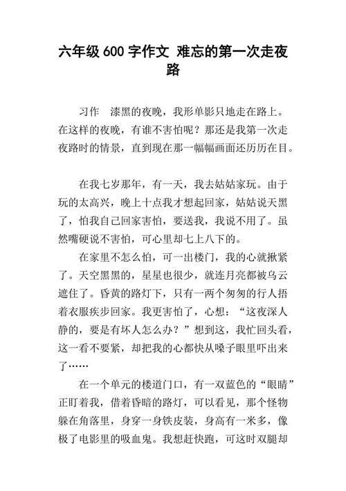 难忘的第一次 六年级记事作文600字