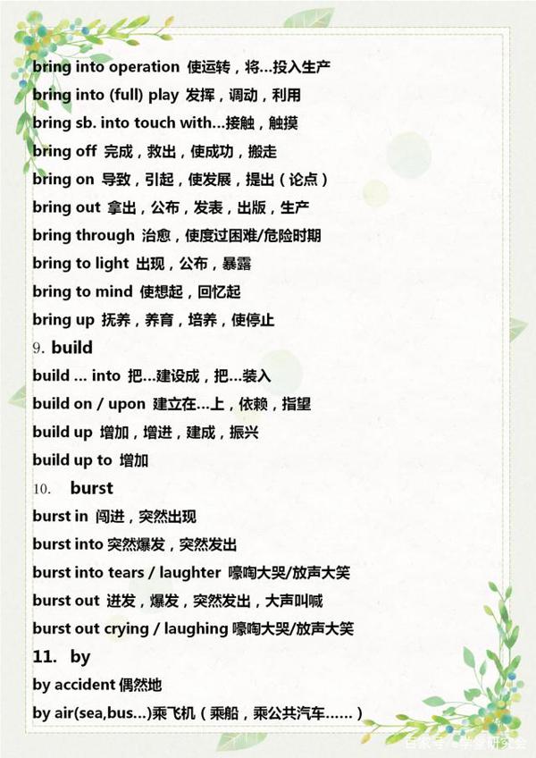 初中英语满分作文必备词组,将这些词组背下来,没理由得不了高分 4
