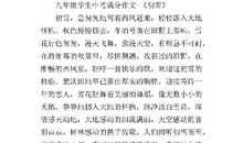 2016年北京中考满分作文：北京的初雪_900字