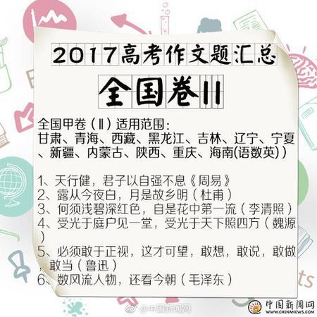 2017年北京高考作文：“说纽带”、“共和国我为你拍照”（二选一）