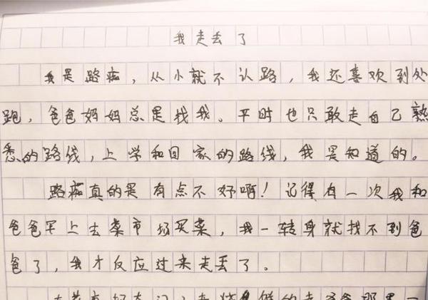 涌济：小学作文《我走丢了》走红，老师笑得肝疼，家长：我就是故意的啊