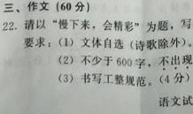 2012泰州中考满分作文：感谢阅读_1200字