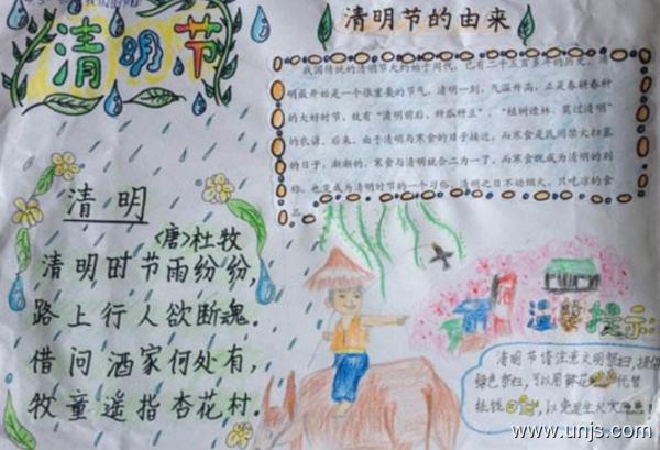2020年难忘的传统节日清明节手抄报 1