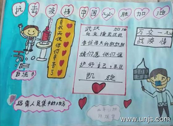 2020年战胜“疫”情的手抄报图片