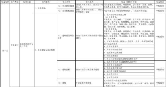 会计专业的实习计划范文