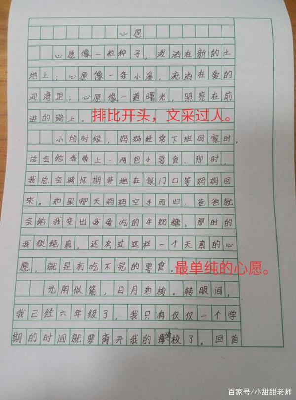六年级第四单元作文指导——心愿,附四篇习作例文,真是精彩极了 7