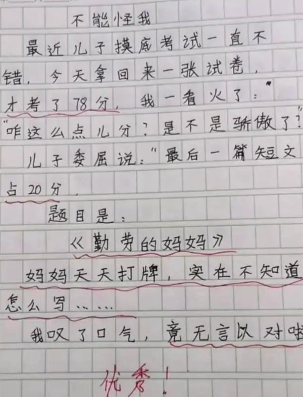 小学生作文《不能怪我》，笑中带泪暴露家庭教育问题，引家长反思