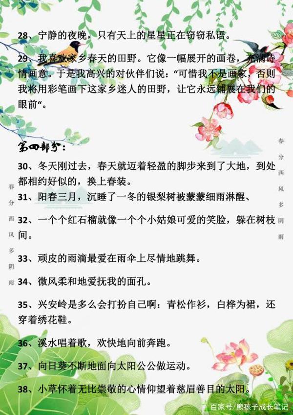 小学语文：满分作文写景开头、结尾方法，教小同学写出高分作文！ 7