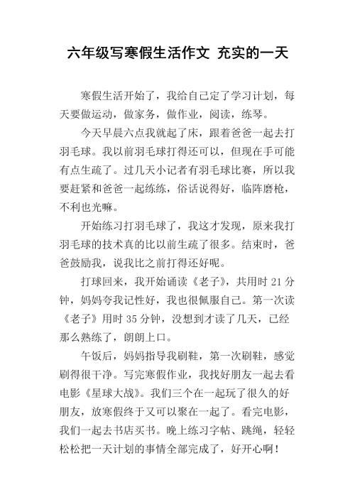 社区实践 充实的一天作文400字