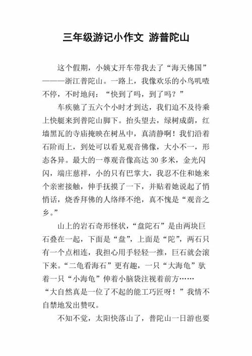 游~山 初二游记800字