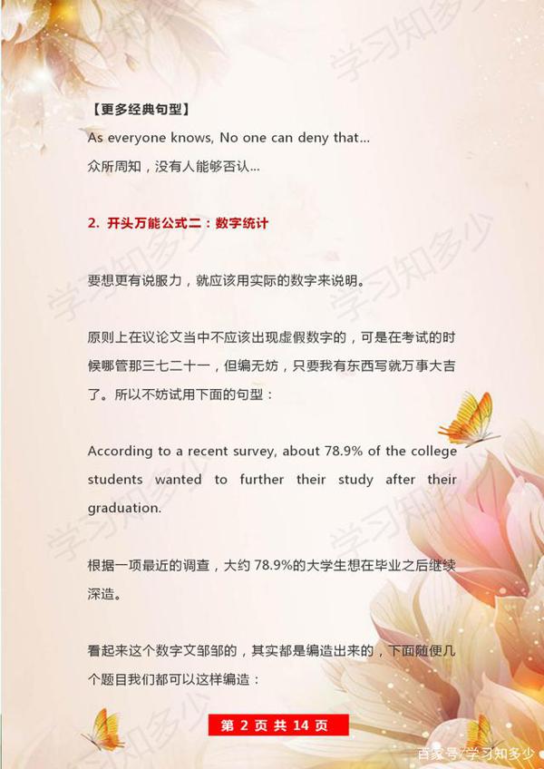 英语作文不会写?这份英语作文开头和结尾万能公式全搞定,收藏吧 1