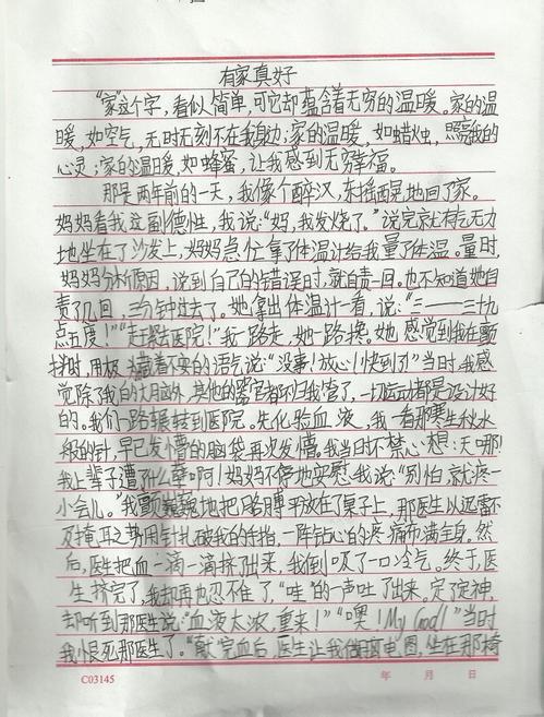有家可真好优秀作文