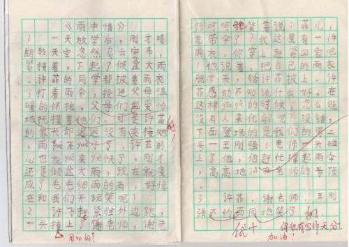雨中情优秀学生作文