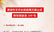 英语作文不会写？这份英语作文开头和结尾万能公式全搞定，收藏吧