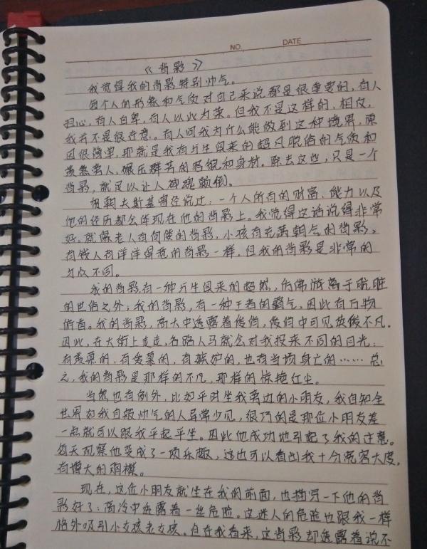 “潦草体”作文“背影”,爸妈完全看不懂,网友:学渣的我秒懂 2