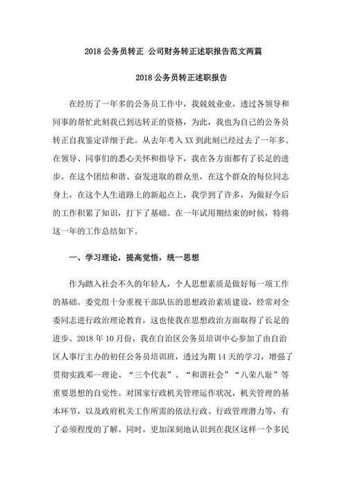 财务人员述职报告模板