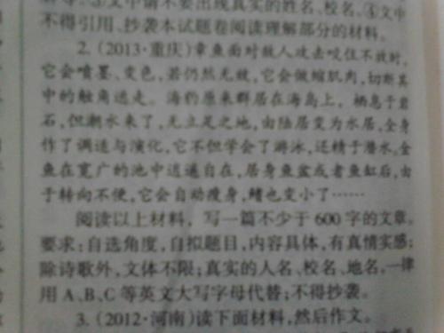 她 初三作文800字