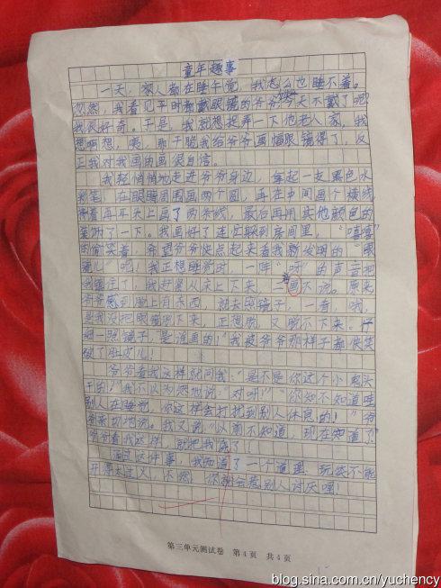 试卷下来了 小学生心情作文300字