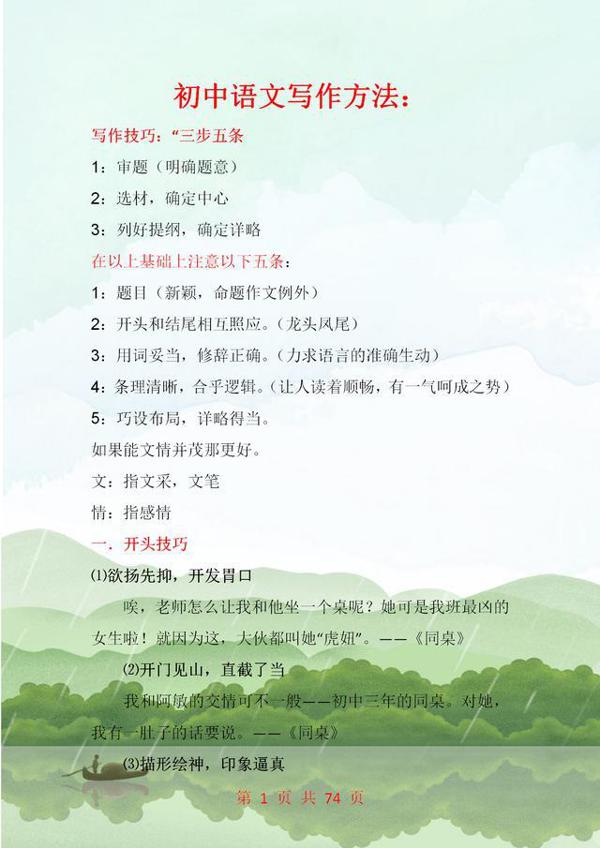 语文班主任:中考作文要想拿满分,这份写作方法务必“啃透”!