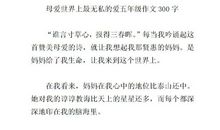 母爱 珍惜母爱作文300字