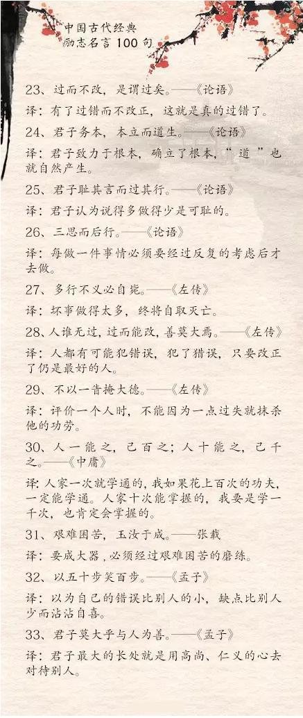古代励志名言100句