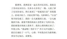 游苏州乐园的600字作文