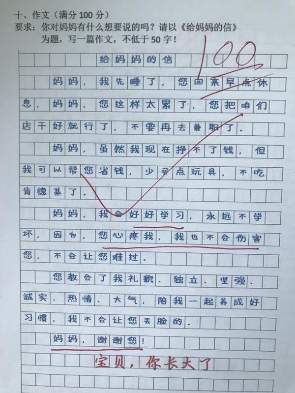 10岁孩子的满分作文火了,字迹堪比印刷体!网友:工整到像打印的 7