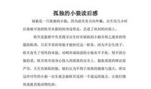 《孤独的小狼》读后感 五年级读后感作文700字