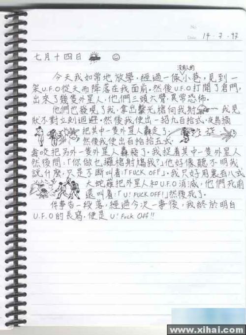 喜讯 高中生日记1100字