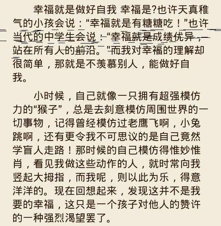 幸福 追求幸福作文400字