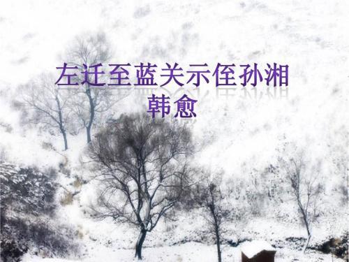 韩愈《左迁至蓝关示侄孙湘》原文及译文