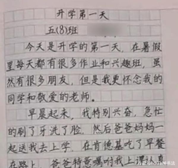 五年级学霸在作文中写出了“印刷体”,成为家长们传阅的焦点 3