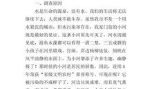 河水污染调查报告作文