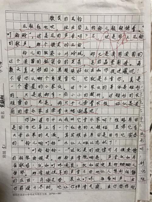 给她的微笑作文