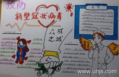 2020抗击疫情武汉加油的手抄报图片