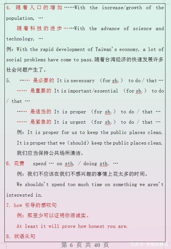 王牌英语老师:我班中考作文均分18,全靠这套万能写作技巧+句式 5