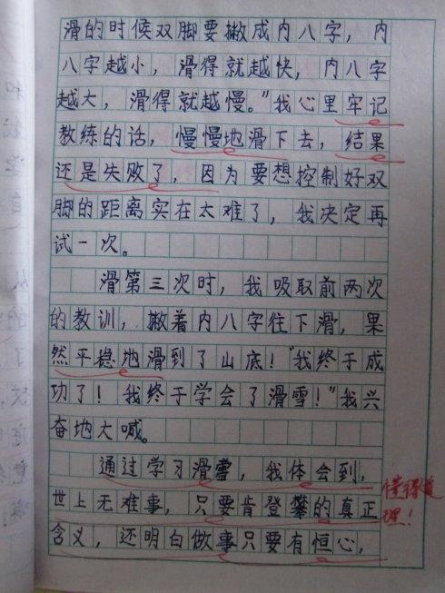 滑雪 四年级滑雪作文300字