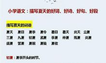 小学语文：描写夏天的好词、好句、好段，合理运用，写出满分作文