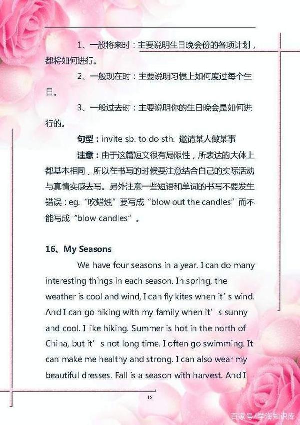 小学五年级:英语作文集锦,写出满分作文就靠它了,建议收藏! 14