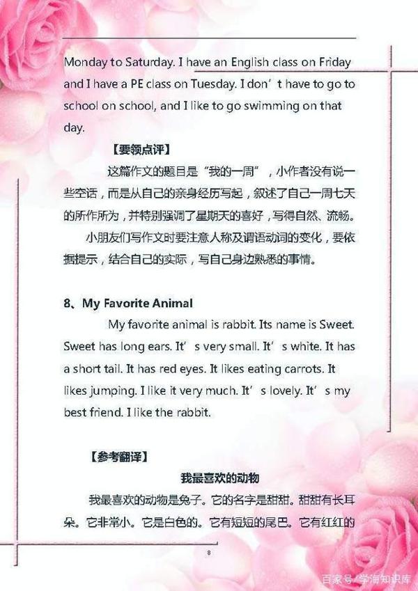 小学五年级:英语作文集锦,写出满分作文就靠它了,建议收藏! 7