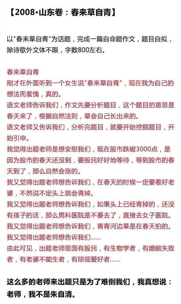 高考“零分作文”走红,阅卷老师看了想打人,网友却直呼是个人才 1