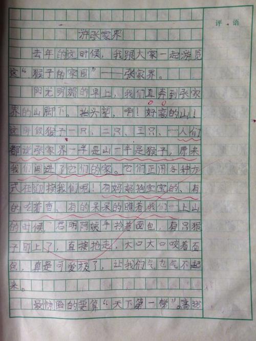 关于张家界的作文3篇