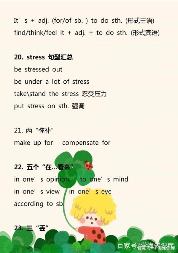 初中英语:常用的30类同义词组,掌握了这些,高分作文不愁! 6