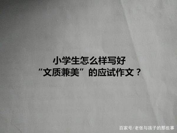 小学生怎么样写好“文质兼美”的应试作文?