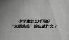 小学生怎么样写好“文质兼美”的应试作文？