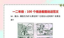 小学一二年级：100个看图说话精选范文，教孩子写好作文必备