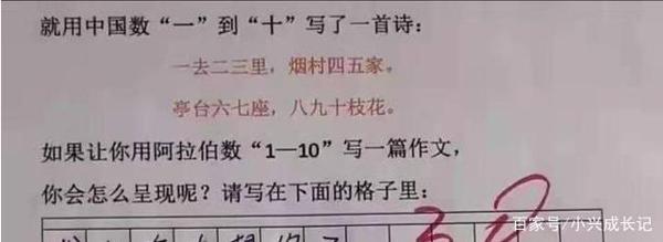 孩子用1到10写出绝妙作文,老师评语更厉害,网友:姜还是老的辣 2