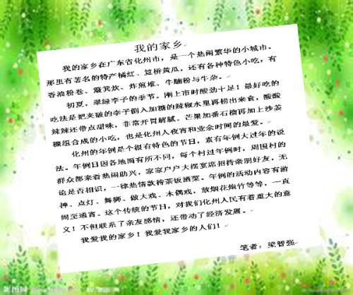 最美是家乡 关于家乡的作文500字
