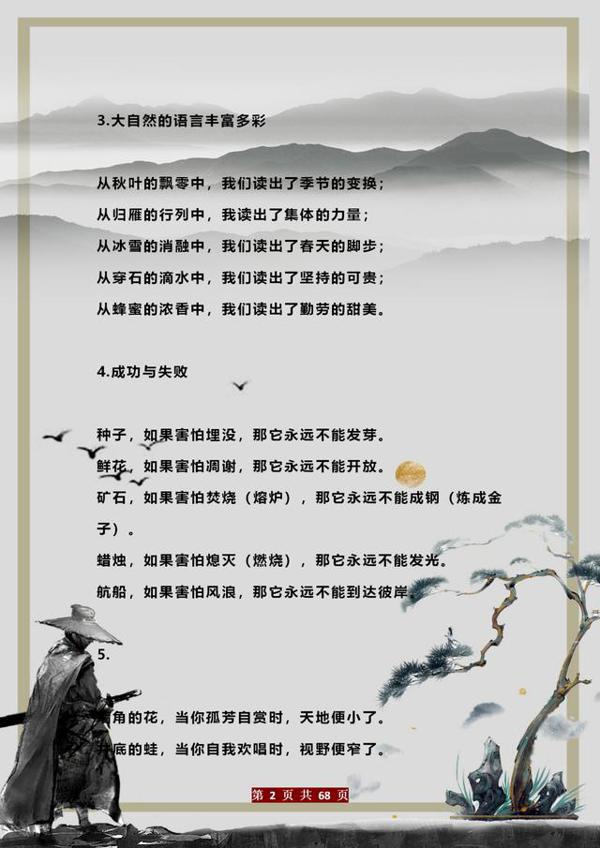 语文班主任:200句优秀排比句,打印挂墙背!“碾压”1切作文素材 1